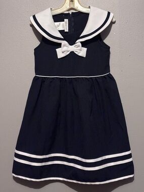 Girls Bonnie Jean Navy Sailor Dress